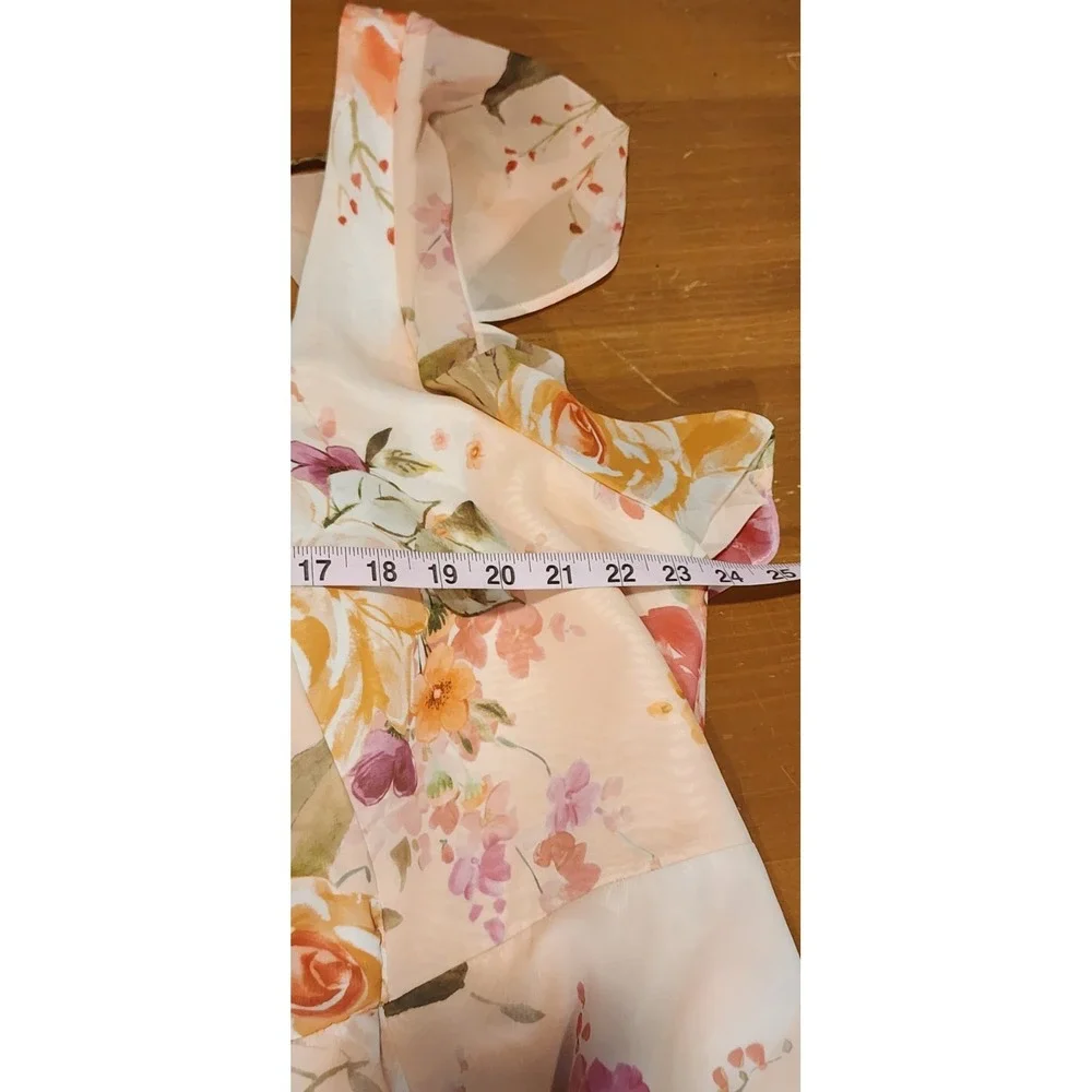 Azazie Formal Gown Dress Womens 20 22 Abstract Bouquet Floral Peach Pink Wedding